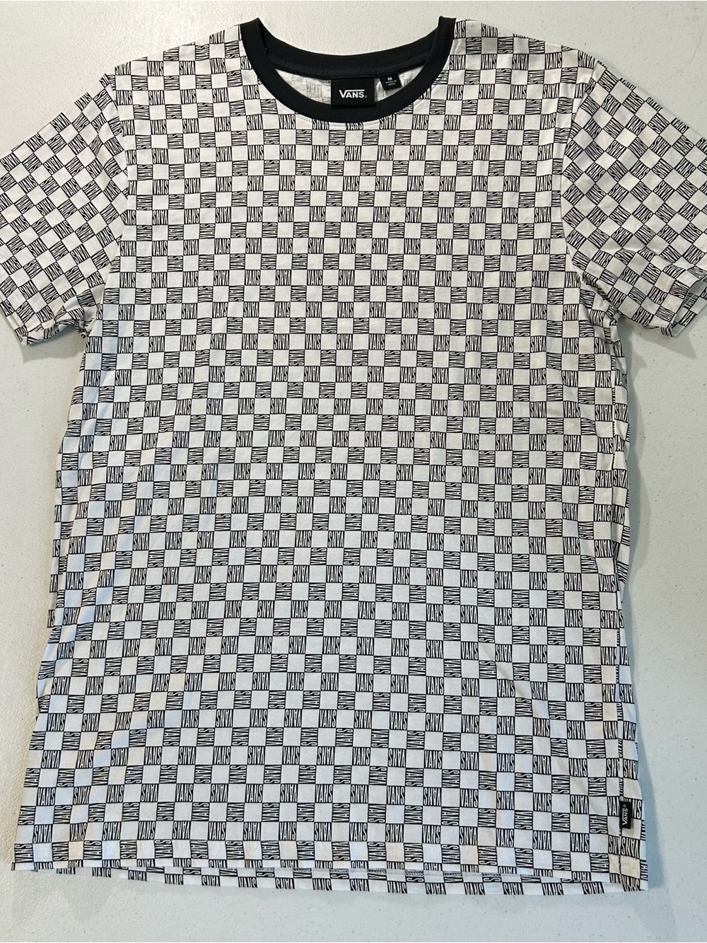 Vans Men’s Black & White Checker Grid Short Sleeve Tee